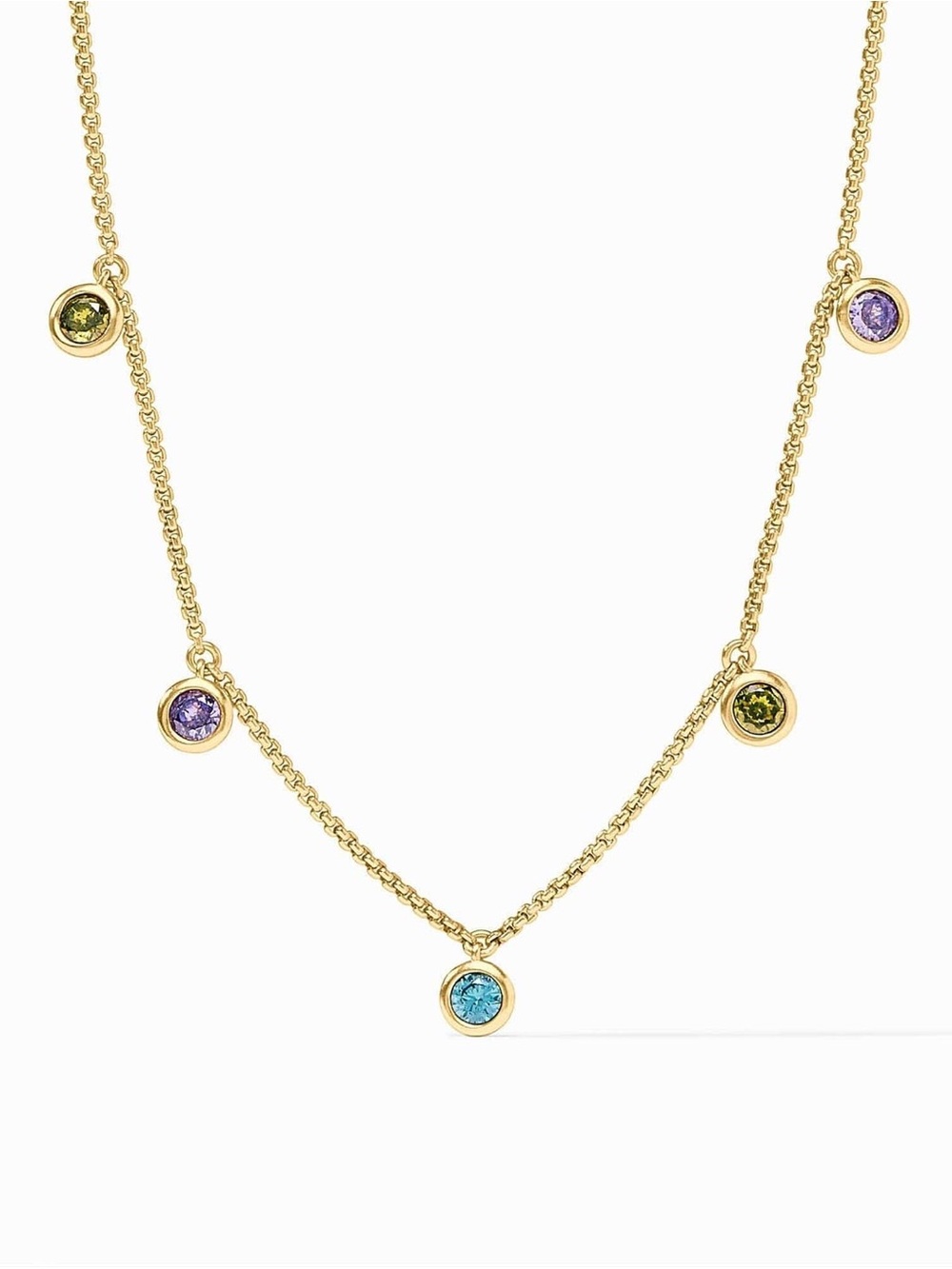 NWOT Julie Vos Rainbow Delicate Charm Necklace